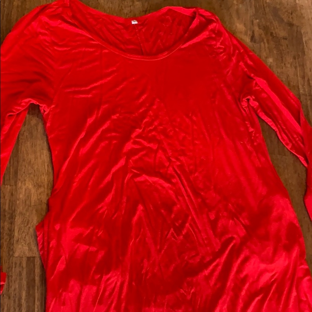 Long sleeve teeshirt dress with pockets